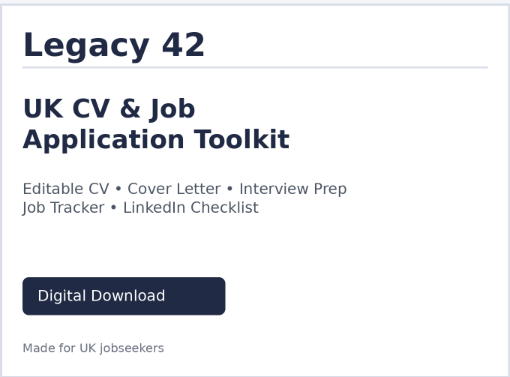 UK CV & Job Application Toolkit 2026